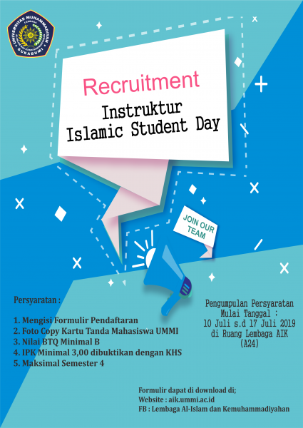 Pendaftaran Instruktur Islamic Student Day sudah dibukaa...!!
