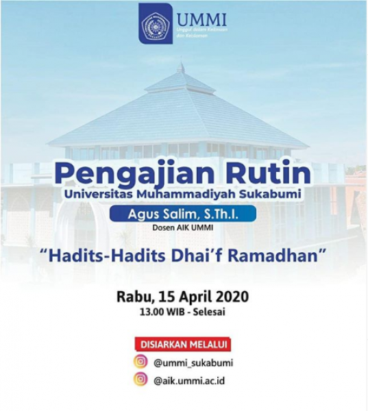 Pengajian Rutin Rabu Dosen dan Karyawan UMMI